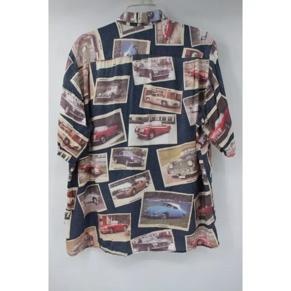 Vintage Reyn spooner Mens XL car print hawaiian shirt Ferrari lamborghini jaguar - Picture 4 of 10